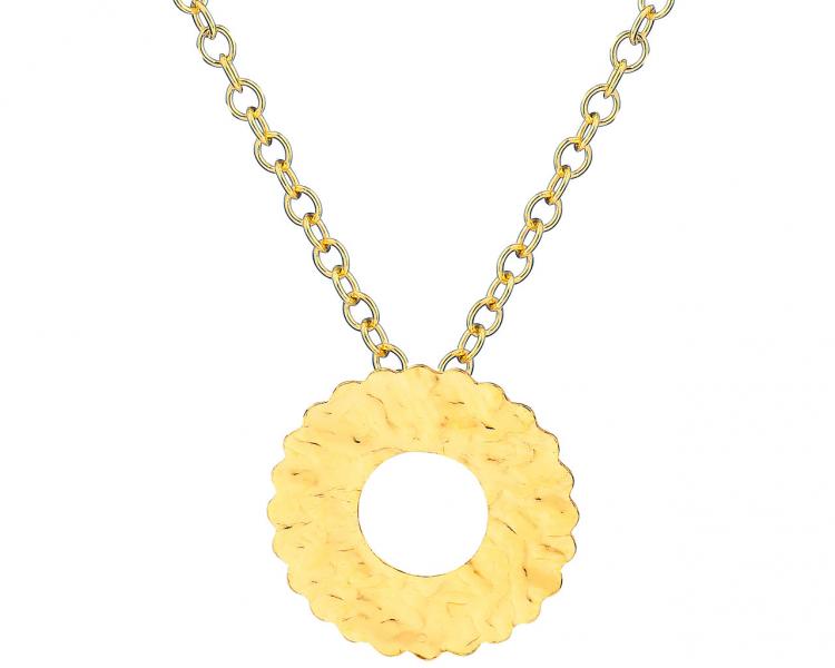 Pozlacený stříbrný náhrdelník - kroužek