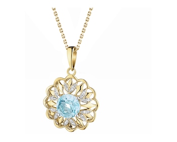 14 K Rhodium-Plated Yellow Gold Pendant  - fineness 14 K