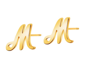 Złote kolczyki - litery M