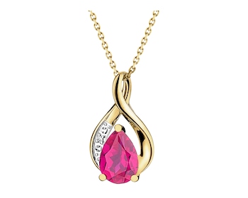 9 K Rhodium-Plated Yellow Gold Pendant  - fineness 9 K