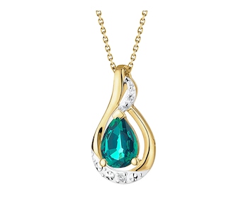 9 K Rhodium-Plated Yellow Gold Pendant  - fineness 9 K