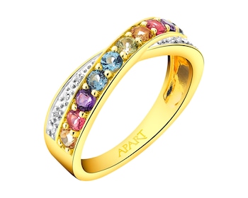 Zlatý prsten s diamanty a drahokamy 0,01 ct - ryzost 585></noscript>
                    </a>
                </div>
                <div class=