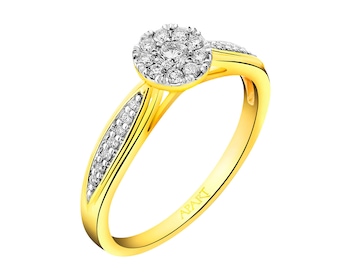 Prsten ze žlutého zlata s brilianty 0,25 ct - ryzost 585
