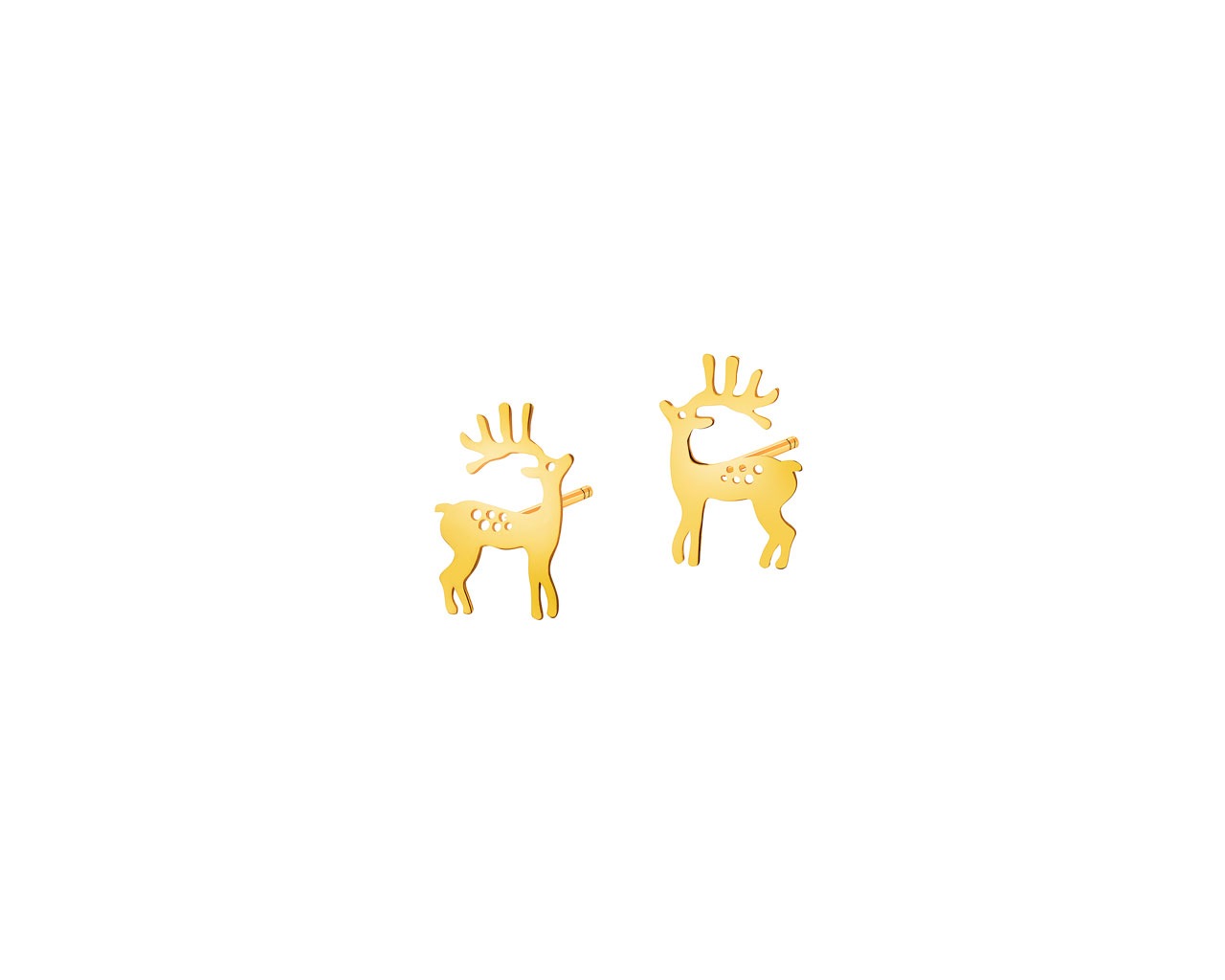 Złote kolczyki - renifery