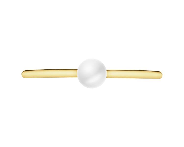 14 K Yellow Gold Ring with Pearl