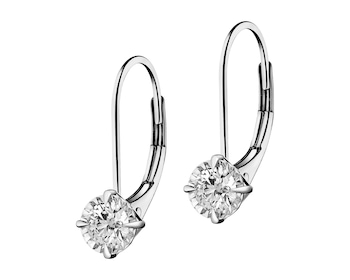 White gold earrings with brilliants - 0,16 ct - fineness 14 K