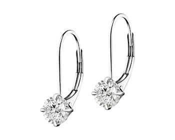 White gold earrings with brilliants 0,16 ct - fineness 585