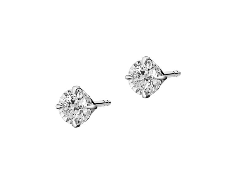 White gold earrings with brilliants - 0,16 ct - fineness 14 K