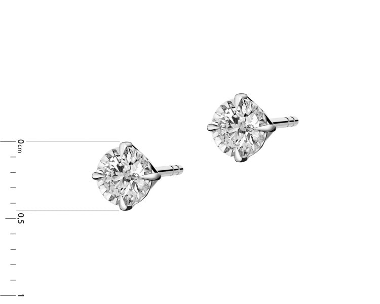 White gold earrings with brilliants - 0,16 ct - fineness 14 K