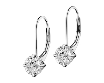 White gold earrings with brilliants - 0,28 ct - fineness 14 K