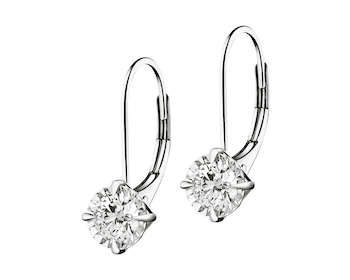 White gold earrings with brilliants 0,29 ct - fineness 14 K