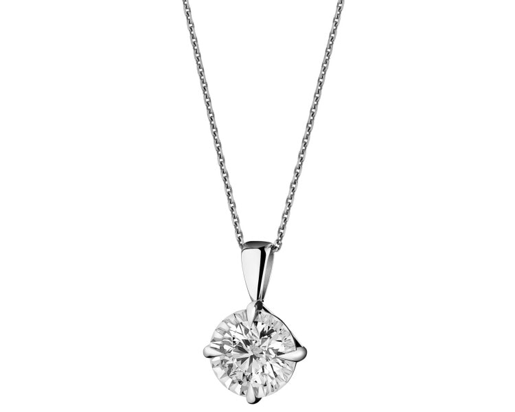 Zawieszka z białego złota z brylantem - 0,23 ct - fineness 14 K