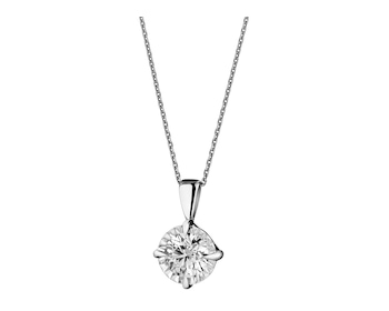 14 K Rhodium-Plated White Gold Pendant with Diamond - 0,23 ct - fineness 14 K