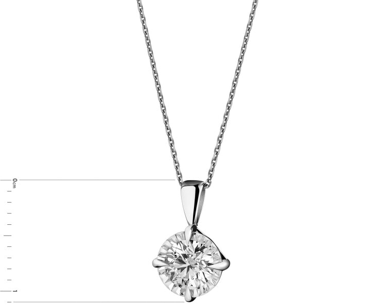 Zawieszka z białego złota z brylantem - 0,23 ct - fineness 14 K