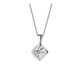 14 K Rhodium-Plated White Gold Pendant with Diamond - 0,40 ct - fineness 14 K