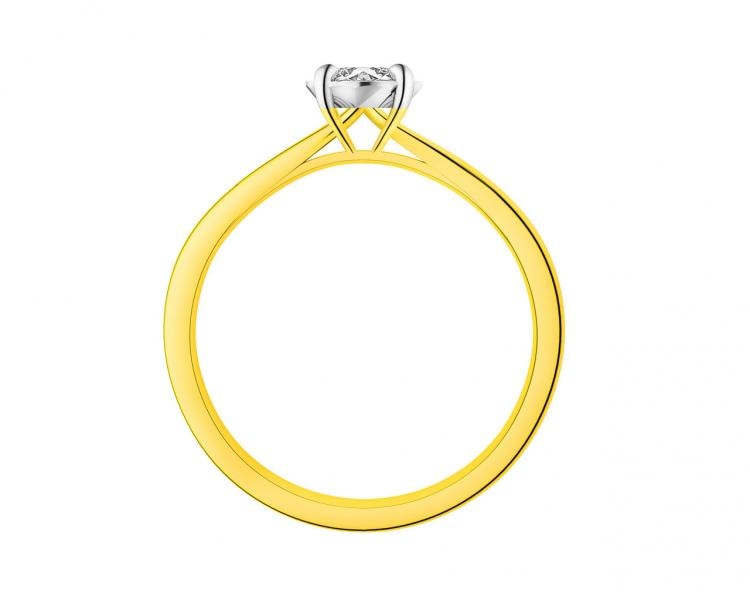 Prsten ze žlutého a bílého zlata s briliantem 0,23 ct - ryzost 585