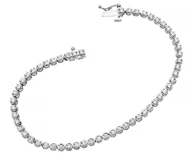 Náramek z bílého zlata s brilianty - 18 cm - 1,35 ct - ryzost 585