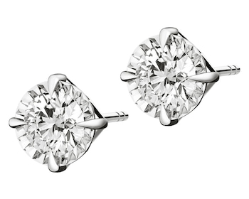 White gold earrings with brilliants 0,84 ct - fineness 14 K