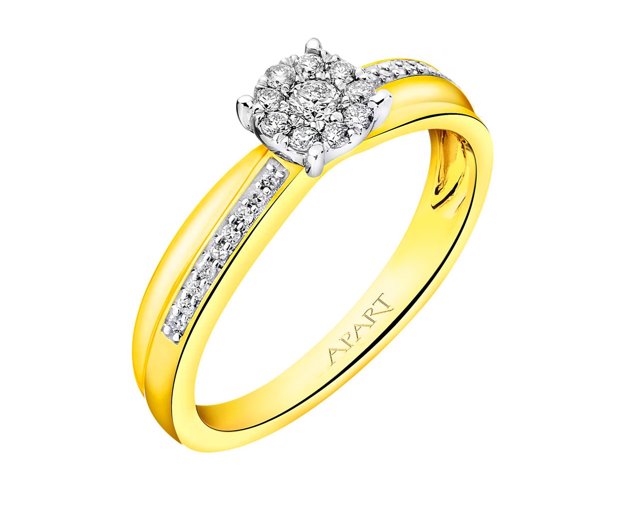 Zlatý prsten s diamanty  0,20 ct - ryzost 585