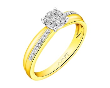 Yellow Gold Diamond Ring 0,20 ct - fineness 14 K
