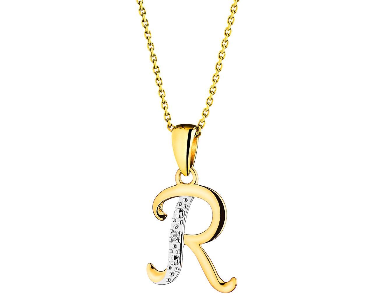 Curly Molten Initial Pendant Necklace - Initial R | 18ct Gold Plated V |  Missoma