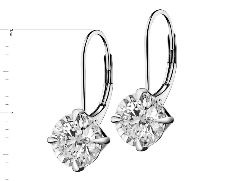 White gold earrings with brilliants - 0,80 ct - fineness 14 K