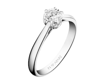 White gold ring with brilliant 0,08 ct - fineness 14 K