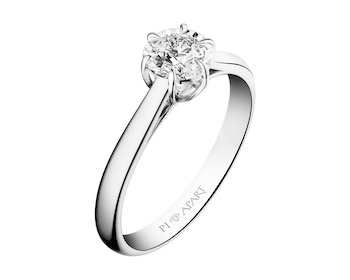 White gold ring with brilliant 0,14 ct - fineness 14 K