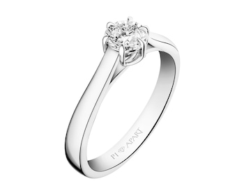White gold ring with brilliant 0,14 ct - fineness 14 K