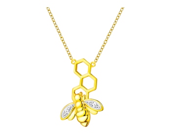 Naszyjnik z żółtego złota z diamentami - pszczółka 0,02 ct - próba 375></noscript>
                    </a>
                </div>
                <div class=