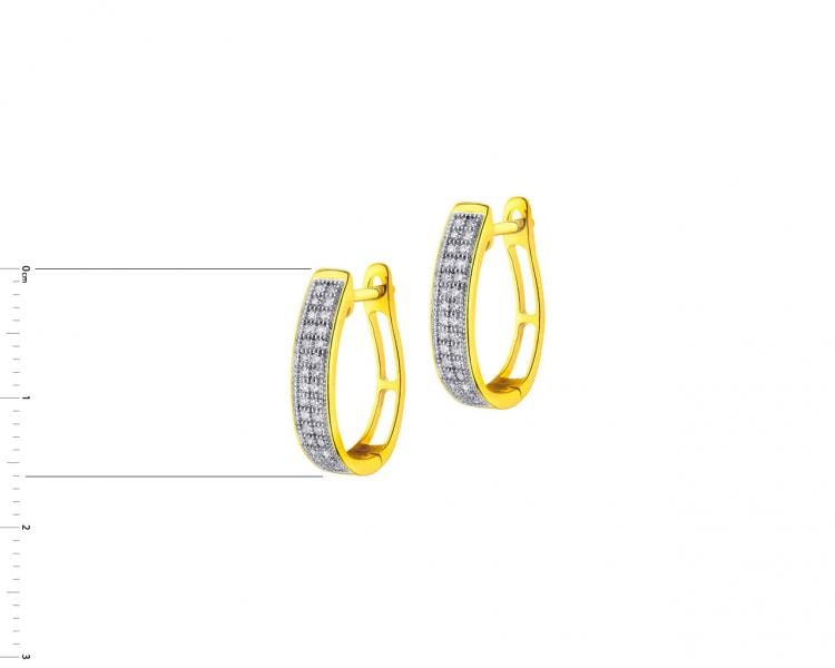 Zlaté náušnice s diamanty - kroužky 0,19 ct - ryzost 585