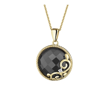 14 K Rhodium-Plated Yellow Gold Pendant  - fineness 14 K