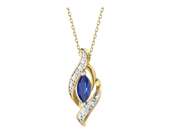 14 K Rhodium-Plated Yellow Gold Pendant  - fineness 14 K