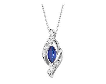 14 K Rhodium-Plated White Gold Pendant  - fineness 14 K