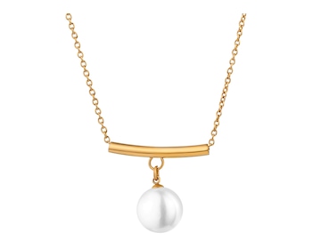 Stainless steel necklace with pearl