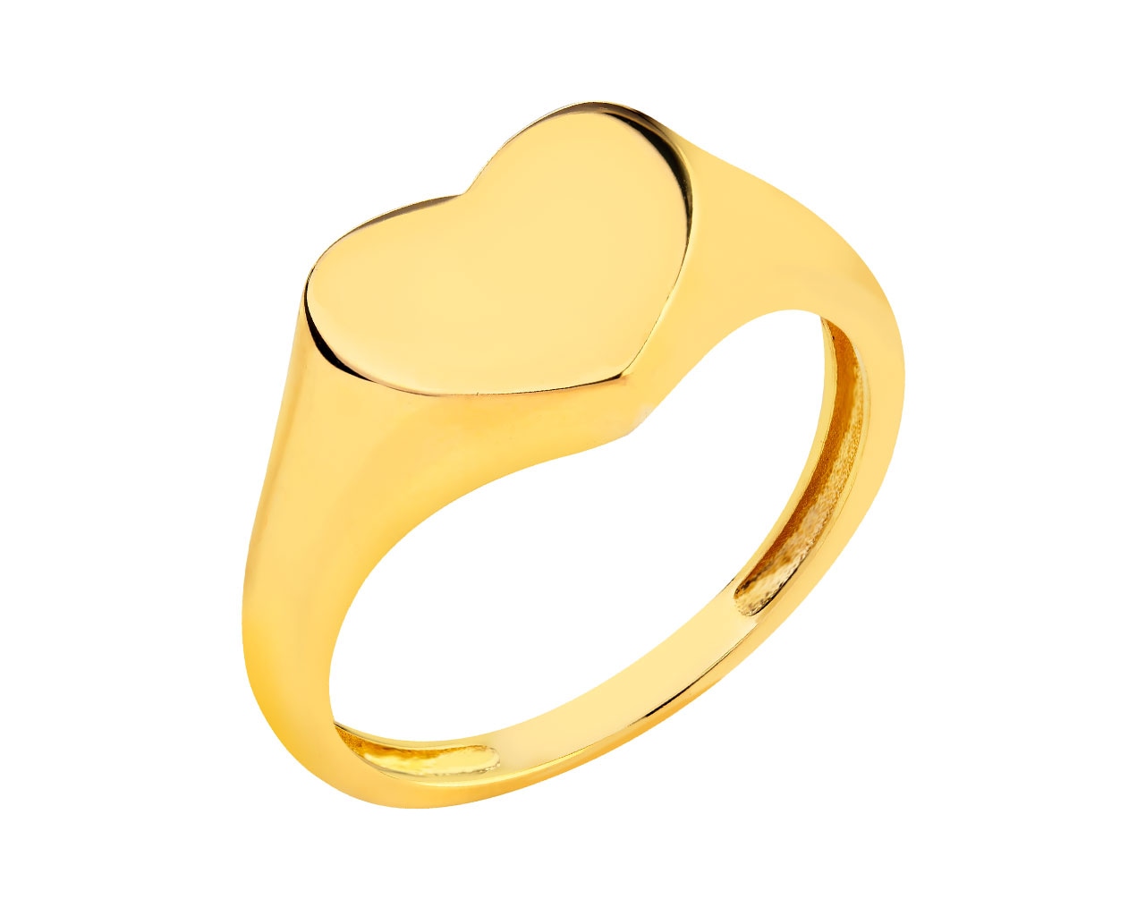 Yellow Gold Signet-Ring - Heart