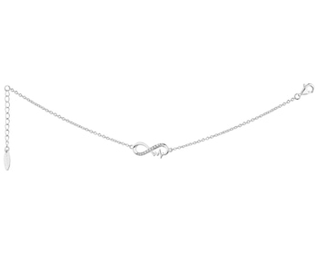 Sterling Silver Bracelet with Cubic Zirconia - Heartbeat EKG, Infinity