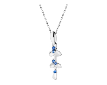 Sterling Silver Pendant with Cubic Zirconia - Leaves></noscript>
                    </a>
                </div>
                <div class=