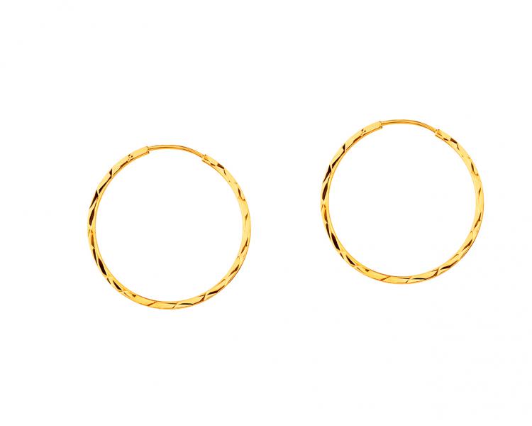 Złote kolczyki - koła, 28 mm