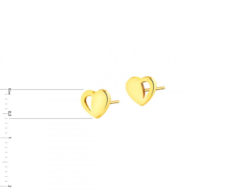 Yellow Gold Earrings - Hearts