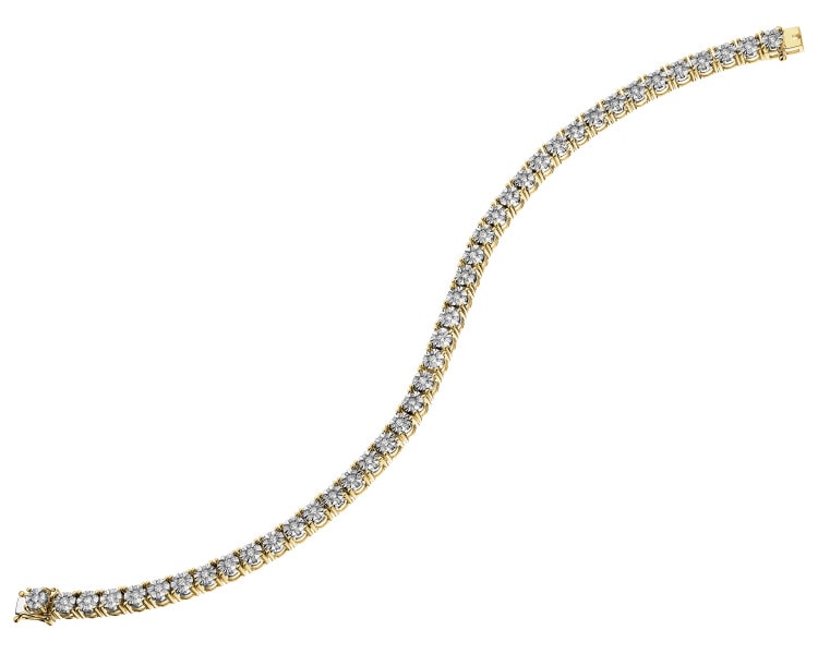 Bransoletka z żółtego i białego złota z brylantami - 18 cm - 2,52 ct - próba 585