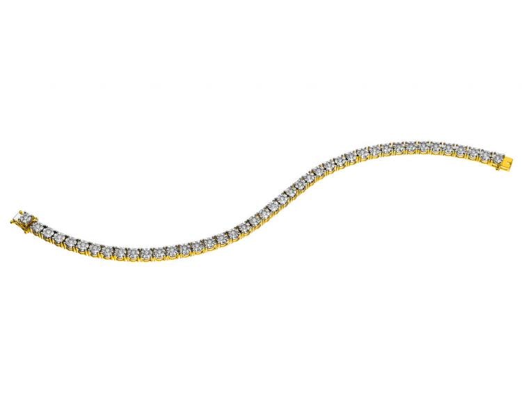 Bransoletka z żółtego i białego złota z brylantami - 18 cm - 2,52 ct - próba 585