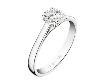 White gold ring with brilliant 0,41 ct - fineness 14 K