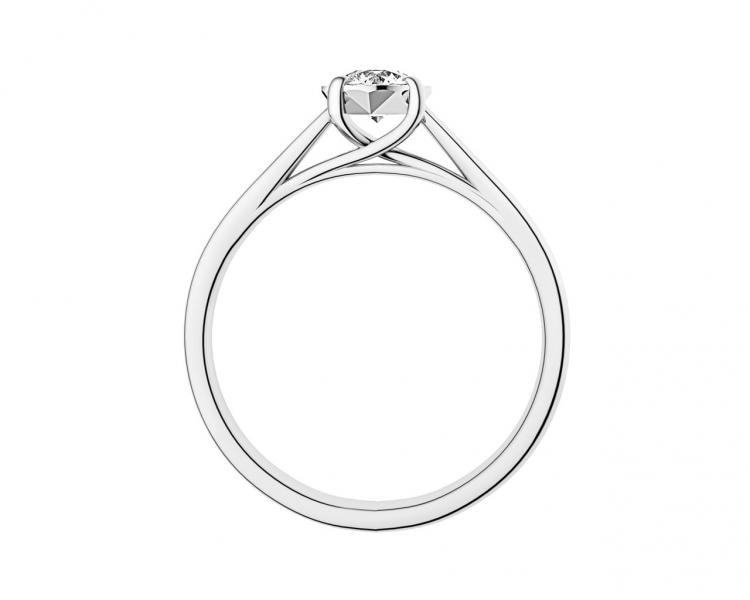 White gold ring with brilliant 0,40 ct - fineness 14 K