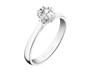 White gold ring with brilliant 0,31 ct - fineness 14 K
