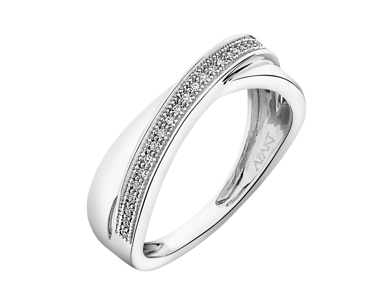 Prsten z bílého zlata s diamanty 0,08 ct - ryzost 585