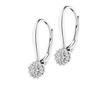Kolczyki z białego złota z diamentami - 0,12 ct - próba 585