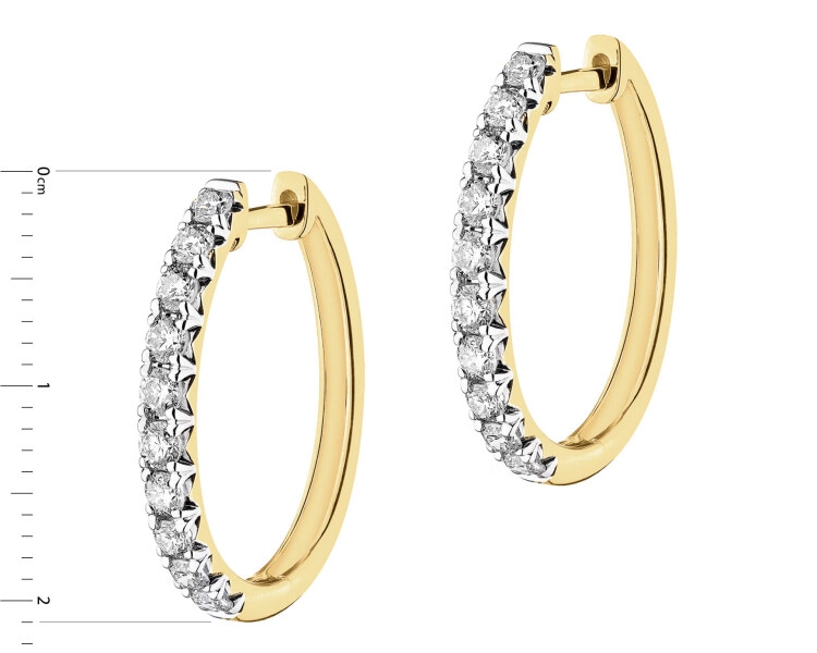 Zlaté náušnice s brilianty - 0,75 ct - ryzost 585