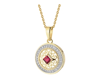 14 K Rhodium-Plated Yellow Gold Pendant  - fineness 14 K