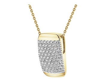 14 K Rhodium-Plated Yellow Gold Pendant with Diamonds - 0,30 ct - fineness 14 K